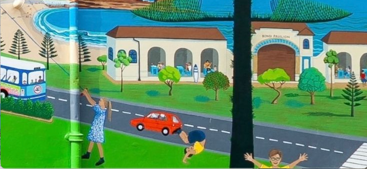 Snapshot of part of our school Rainbow mural by Lindena Robb.